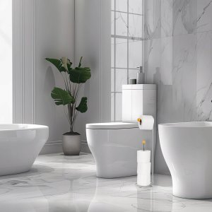 Sepio Stojak na papier srebrny z dodatkowym miejscem na papier nowoczesny stylowy 8