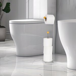 Sepio Stojak na papier srebrny z dodatkowym miejscem na papier nowoczesny stylowy 9