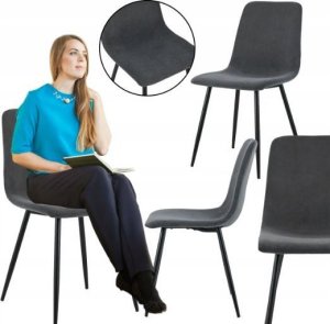 kontrast Nowoczesne krzesła tapicerowane do jadalni salonu Nova c. szare 2