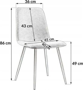 kontrast Nowoczesne krzesła tapicerowane do jadalni salonu Nova c. szare 7