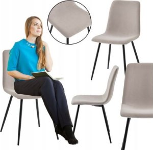 kontrast Nowoczesne krzesła tapicerowane do jadalni salonu Nova Taupe 2