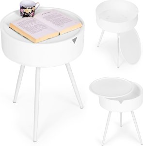 ModernHome Stolik nocny okrągły stoliczek zdejmowany blat z tworzywa - ModernHome 1