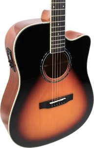 V-Tone VEAG1 CE VS gitara elektroakustyczna 4/4 dreadnought cutaway sunburst 3