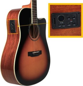 V-Tone VEAG1 CE VS gitara elektroakustyczna 4/4 dreadnought cutaway sunburst 4