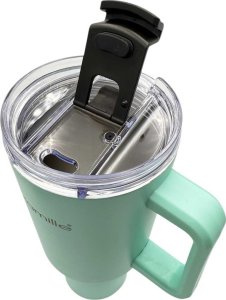 Kamille STALOWY KUBEK TERMICZNY TERMOS 1200ml Z RĄCZKĄ I SŁOMKĄ KM-2175 9