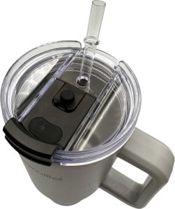 Kamille STALOWY KUBEK TERMICZNY TERMOS 1200ml Z RĄCZKĄ I SŁOMKĄ KM-2173 7