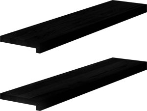 vidaXL Parapety 2 szt., ciemnobrązowy, 90x20x2 cm, lite drewno dębowe 1