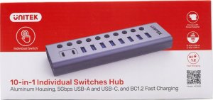 HUB USB Unitek H1315B01 2x USB-C  + 8x USB-A 3.0 (H1315B01-EU) 3