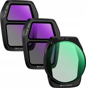 Filtr Kf Zestaw Filtrów 3w1 Polaryzacyjny CPL Szary ND ND8 ND16 do DJI AIR 3S K&F SKU.2341 4