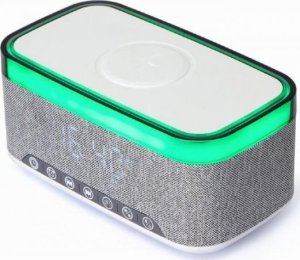 Gembird Cyfrowy budzik z funkcją bezprzewodowego ładowania czarny (DAC-SPKBT-QC15-GR) 2
