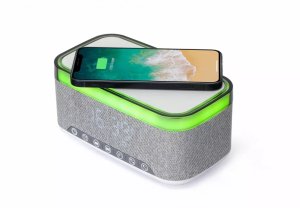 Gembird Cyfrowy budzik z funkcją bezprzewodowego ładowania czarny (DAC-SPKBT-QC15-GR) 4