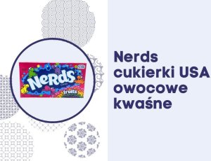 Lotte Nerds cukierki amerykańskie rainbow o smaku jabłko arbuz kwaśne draże bez barwników 141g 2
