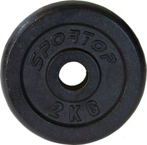 Sportop obciążenie czarne żeliwne 2 kg fi28 1