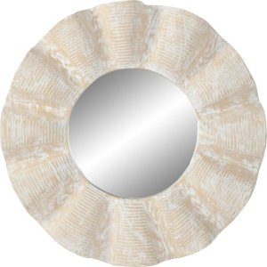 Bigbuy Home Lustro ścienne Home ESPRIT Biały Wytrawianie Rzeźbione 76 x 7 x 76 cm 1