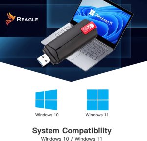 Karta sieciowa Reagle Zewnętrzna Karta Sieciowa WI-FI Adapter USB WiFi 6 AX 1800Mbps 2,4GHz 5GHz 2