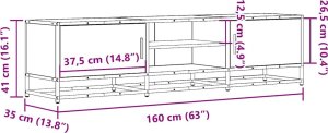 vidaXL Szafka pod telewizor, dąb sonoma, 160x35x41 cm 10