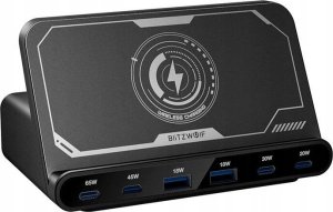 Ładowarka Blitzwolf Stacja ładująca BW-S27 160W, 2xUSB-A, 4xUSB-C, 15W (czarna) 1