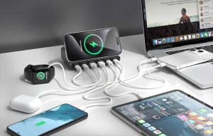 Ładowarka Blitzwolf Stacja ładująca BW-S27 160W, 2xUSB-A, 4xUSB-C, 15W (czarna) 5