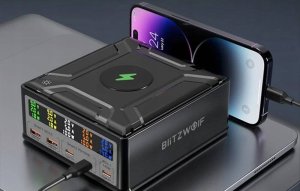 Ładowarka Blitzwolf Stacja ładująca Blitzwolf BW-S28 260W, 2xUSB-A, 3xUSB-C, 15W (czarna) 7