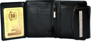 Swarovski SV 050 skórzany portfel z kamieniami swarovskiego czarny SV 050 3