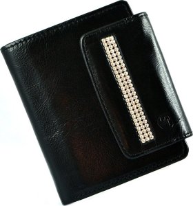 Swarovski SV 050 skórzany portfel z kamieniami swarovskiego czarny SV 050 4