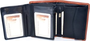 Verona VERONA Tattoo skórzany portfel męski 012M cognac-czarny 012M 4