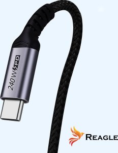 Reagle Kabel USB C PD 240W 5A do iPhone 15 16, MacBook Pro Air QC 4.0 1M 3