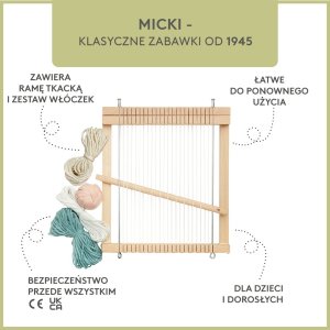 Micki Drewniane krosno dla dzieci, ramka do tkania, kreatywna zabawka nauka 2