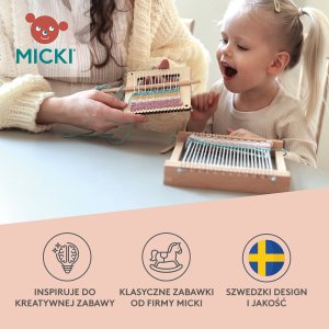 Micki Drewniane krosno dla dzieci, ramka do tkania, kreatywna zabawka nauka 3