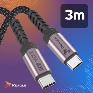 Kabel USB Reagle USB-C - USB-C 3 m Czarny 7