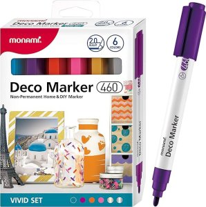 Monami Markery Akrylowe Dekoracyjne Deco Marker B 460 6 Kolorów Vivid Monami 1