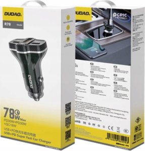 Ładowarka Dudao Ładowarka samochodowa Dudao R78 78W USB-C PD / 2xUSB-A QC - czarna 4