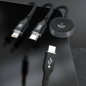 Dudao Kabel z ładowarką do Apple Watch Dudao A12Max+ PD 100W 3w1: USB-C Lightning 1,2m - czarny 4