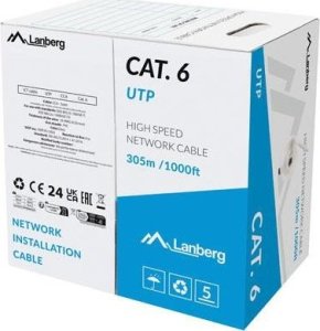Lanberg ML Kabel UTP Lanberg Kat.6 305m Drut CCA Fluke Passed Szary 1
