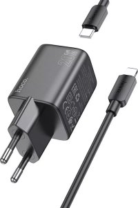 Ładowarka Hoco Ładowarka sieciowa HOCO Typ C + kabel Typ C do Lightning QC PD 20W Czarna 4