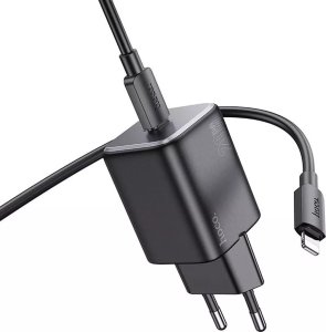 Ładowarka Hoco Ładowarka sieciowa HOCO Typ C + kabel Typ C do Lightning QC PD 20W Czarna 6
