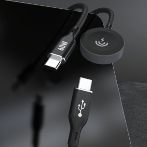 Ładowarka Dudao Ładowarka 2 w 1 Dudao A12MaxC PD60W do Apple Watch / USB-C - czarna 2
