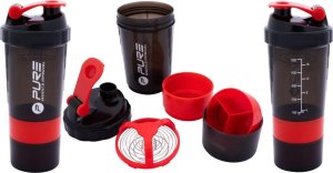 Victoria Sport BIDON FITNESS SHAKER 500ML GREY/RED PURE 2 IMPROVE 1