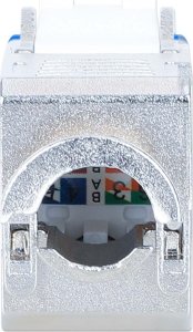 Intellinet Network Solutions INTELLINET Cat6a 10G Slimline Keystone-Modul STP werkzeuglos mit Rastclip f�r Massivdraht vergoldete Kontakte Metallgeh�use blau 2