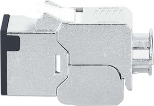 Intellinet Network Solutions INTELLINET Cat6a 10G Slimline Keystone-Modul STP werkzeuglos mit Rastclip f�r Massivdraht vergoldete Kontakte Metallgeh�use schwarz 3