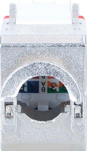 Intellinet Network Solutions INTELLINET Cat6a 10G Slimline Keystone-Modul STP werkzeuglos mit Rastclip f�r Massivdraht vergoldete Kontakte Metallgeh�use rot 2