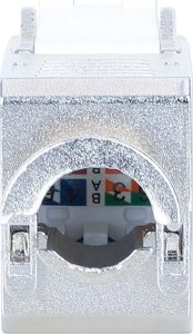 Intellinet Network Solutions INTELLINET Cat6a 10G Slimline Keystone-Modul STP werkzeuglos mit Rastclip f�r Massivdraht vergoldete Kontakte Metallgeh�use weiss 2