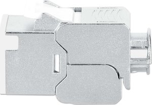 Intellinet Network Solutions INTELLINET Cat6a 10G Slimline Keystone-Modul STP werkzeuglos mit Rastclip f�r Massivdraht vergoldete Kontakte Metallgeh�use weiss 4