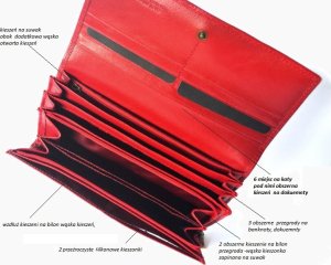 OCHNIK OCHNIK SL-125-41 czerwony skórzany portfel damski SL-125-41 6
