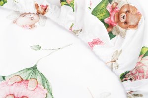 Sensillo PRZEŚCIERADŁO DRUKOWANE MIŚ W KWIATACH 60 X 120 CM 5