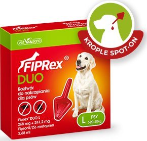 TropiDog VET-AGRO FIPREX DUO L 268 mg + 241,2 mg roztwór do nakrapiania dla psów 1