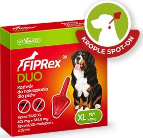 TropiDog VET-AGRO FIPREX DUO XL 402 mg + 361,8 mg roztwór do nakrapiania dla psów 1