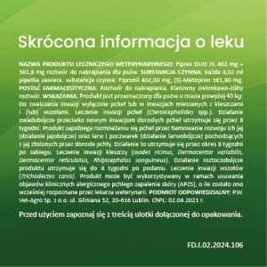 TropiDog VET-AGRO FIPREX DUO XL 402 mg + 361,8 mg roztwór do nakrapiania dla psów 5