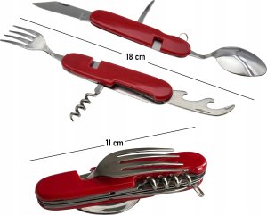 Supreme 6 w 1 Niezbędnik NÓŻ WIDELEC ŁYŻKA OTWIERACZ KORKO 2