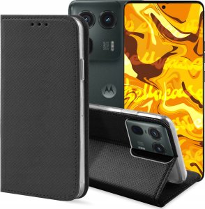 Hello Case ETUI Z KLAPKĄ DO MOTOROLA EDGE 50 ULTRA CZARNE ZAMYKANE MAGNETYCZNE KABURA 1
